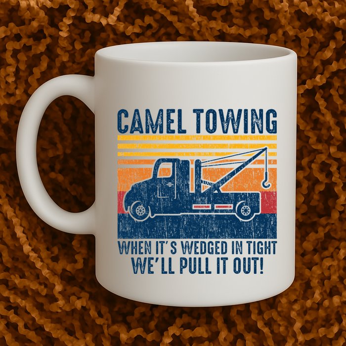 Camel Towing Funny Tow Truck Mug