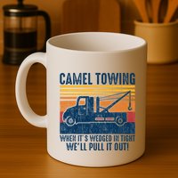 Camel Towing Funny Tow Truck Mug