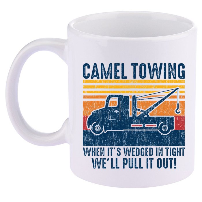Camel Towing Funny Tow Truck 11oz C Handle Ceramic Mug
