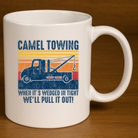 Camel Towing Funny Tow Truck 11oz C Handle Ceramic Mug