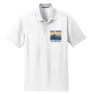 Camel Towing Funny Tow Truck Dry Zone Grid Polo