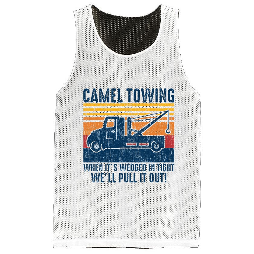 Camel Towing Funny Tow Truck Mesh Reversible Basketball Jersey Tank