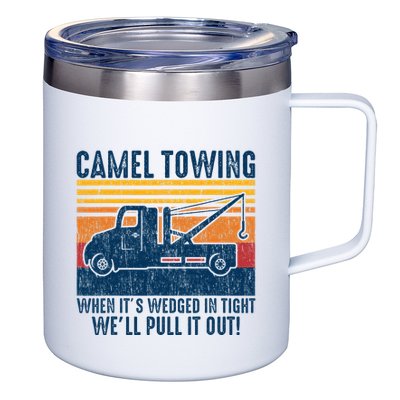 Camel Towing Funny Tow Truck 12oz Stainless Steel Coffee Mug