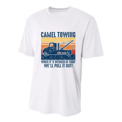 Camel Towing Funny Tow Truck Youth Performance Sprint T-Shirt