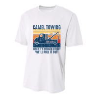 Camel Towing Funny Tow Truck Youth Performance Sprint T-Shirt