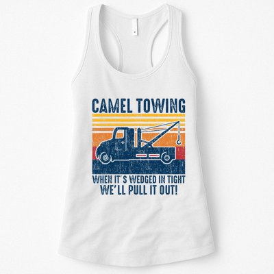 Camel Towing Funny Tow Truck Womens Tank Top