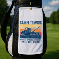 Camel Towing Funny Tow Truck Golf Towel