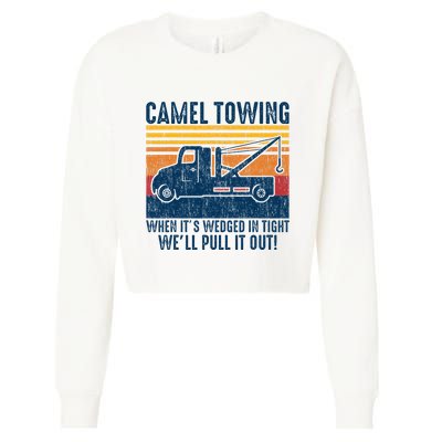 Camel Towing Funny Tow Truck Cropped Pullover Crew