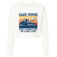 Camel Towing Funny Tow Truck Cropped Pullover Crew