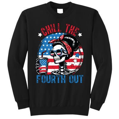 Chill The Fourth Out Funny Skeleton 4th Of July Patriotic Sweatshirt