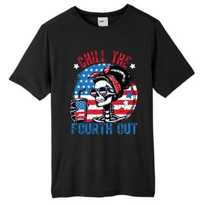 Chill The Fourth Out Funny Skeleton 4th Of July Patriotic Tall Fusion ChromaSoft Performance T-Shirt