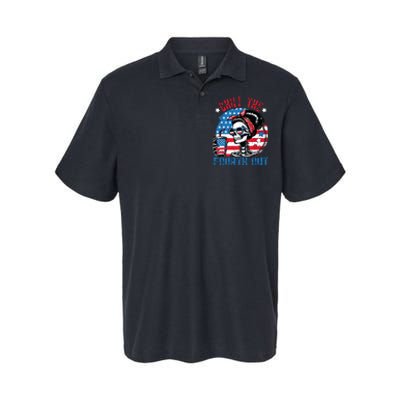 Chill The Fourth Out Funny Skeleton 4th Of July Patriotic Softstyle Adult Sport Polo