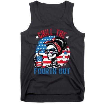 Chill The Fourth Out Funny Skeleton 4th Of July Patriotic Tank Top