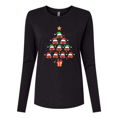 Christmas Tree Football Ornament Lights Funny Xmas Holiday Womens Cotton Relaxed Long Sleeve T-Shirt