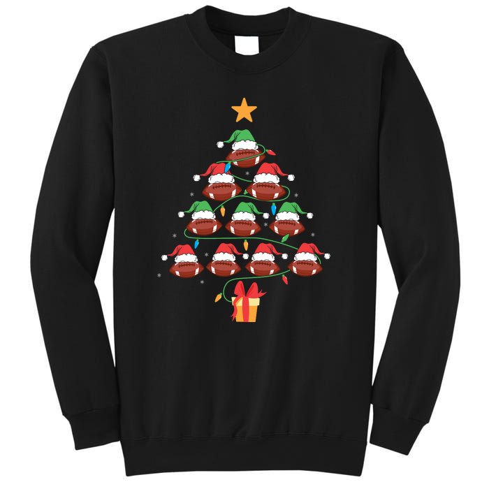 Christmas Tree Football Ornament Lights Funny Xmas Holiday Sweatshirt