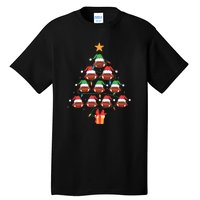 Christmas Tree Football Ornament Lights Funny Xmas Holiday Tall T-Shirt