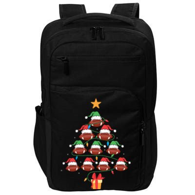 Christmas Tree Football Ornament Lights Funny Xmas Holiday Impact Tech Backpack