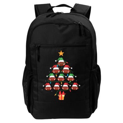 Christmas Tree Football Ornament Lights Funny Xmas Holiday Daily Commute Backpack