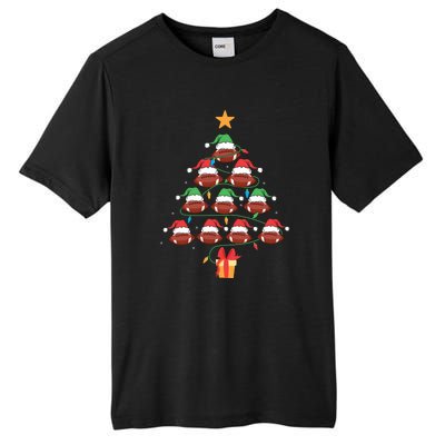 Christmas Tree Football Ornament Lights Funny Xmas Holiday Tall Fusion ChromaSoft Performance T-Shirt