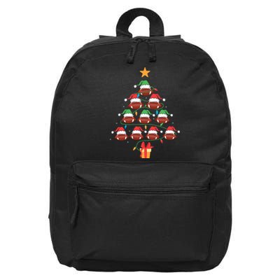 Christmas Tree Football Ornament Lights Funny Xmas Holiday 16 in Basic Backpack