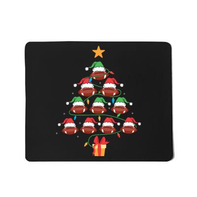 Christmas Tree Football Ornament Lights Funny Xmas Holiday Mousepad