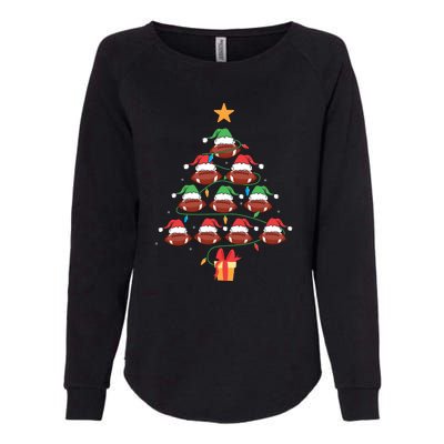 Christmas Tree Football Ornament Lights Funny Xmas Holiday Womens California Wash Sweatshirt