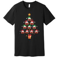 Christmas Tree Football Ornament Lights Funny Xmas Holiday Premium T-Shirt