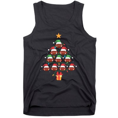 Christmas Tree Football Ornament Lights Funny Xmas Holiday Tank Top