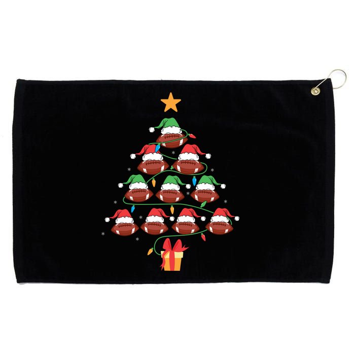 Christmas Tree Football Ornament Lights Funny Xmas Holiday Grommeted Golf Towel