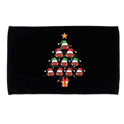 Christmas Tree Football Ornament Lights Funny Xmas Holiday Microfiber Hand Towel