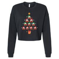 Christmas Tree Football Ornament Lights Funny Xmas Holiday Cropped Pullover Crew