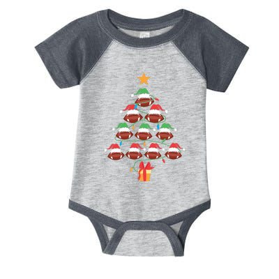 Christmas Tree Football Ornament Lights Funny Xmas Holiday Infant Baby Jersey Bodysuit