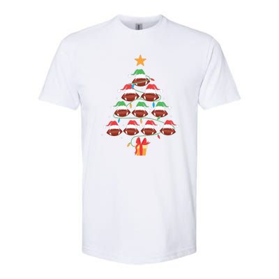 Christmas Tree Football Ornament Lights Funny Xmas Holiday Softstyle CVC T-Shirt