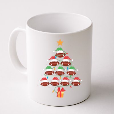 Christmas Tree Football Ornament Lights Funny Xmas Holiday Coffee Mug