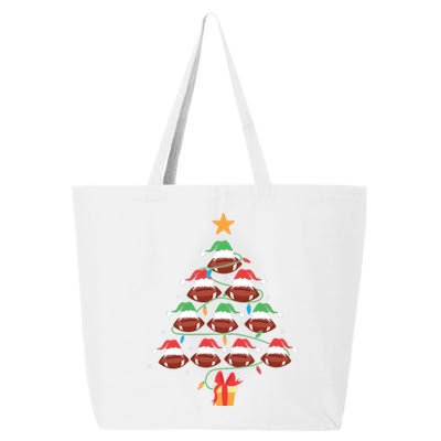 Christmas Tree Football Ornament Lights Funny Xmas Holiday 25L Jumbo Tote