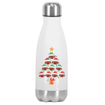 Christmas Tree Football Ornament Lights Funny Xmas Holiday Stainless Steel Insulated Water Bottle