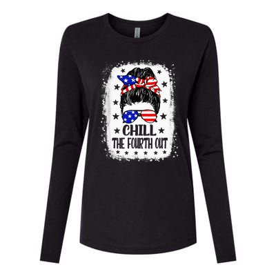 Chill The Fourth Out Funny Patriotic 4th Of July Womens Cotton Relaxed Long Sleeve T-Shirt