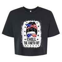 Chill The Fourth Out Funny Patriotic 4th Of July Bella+Canvas Jersey Crop Tee