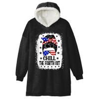 Chill The Fourth Out Funny Patriotic 4th Of July Hooded Wearable Blanket