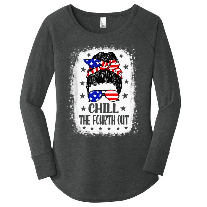 Chill The Fourth Out Funny Patriotic 4th Of July Women's Perfect Tri Tunic Long Sleeve Shirt