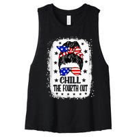 Chill The Fourth Out Funny Patriotic 4th Of July Women's Racerback Cropped Tank