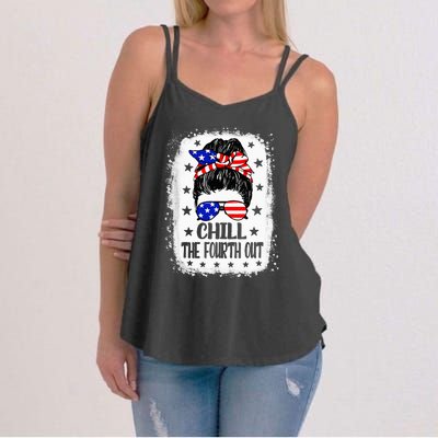 Chill The Fourth Out Funny Patriotic 4th Of July Women's Strappy Tank