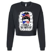 Chill The Fourth Out Funny Patriotic 4th Of July Cropped Pullover Crew