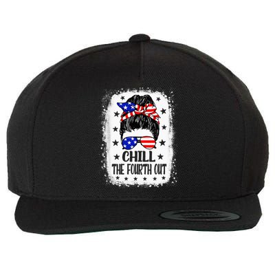 Chill The Fourth Out Funny Patriotic 4th Of July Wool Snapback Cap