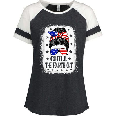 Chill The Fourth Out Funny Patriotic 4th Of July Enza Ladies Jersey Colorblock Tee