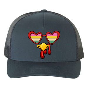 Cool Turkey Face With Glasses Family Autumn Thanksgiving Great Gift Yupoong Adult 5-Panel Trucker Hat