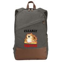 Clearly Thriving Funny Fire Cat Meme Cat Lover Cat Mom Cotton Canvas Backpack