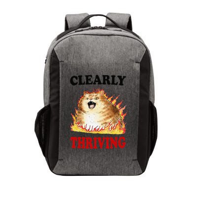 Clearly Thriving Funny Fire Cat Meme Cat Lover Cat Mom Vector Backpack