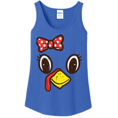 Cute Turkey Face Ribbon Thanksgiving Ladies Essential Tank