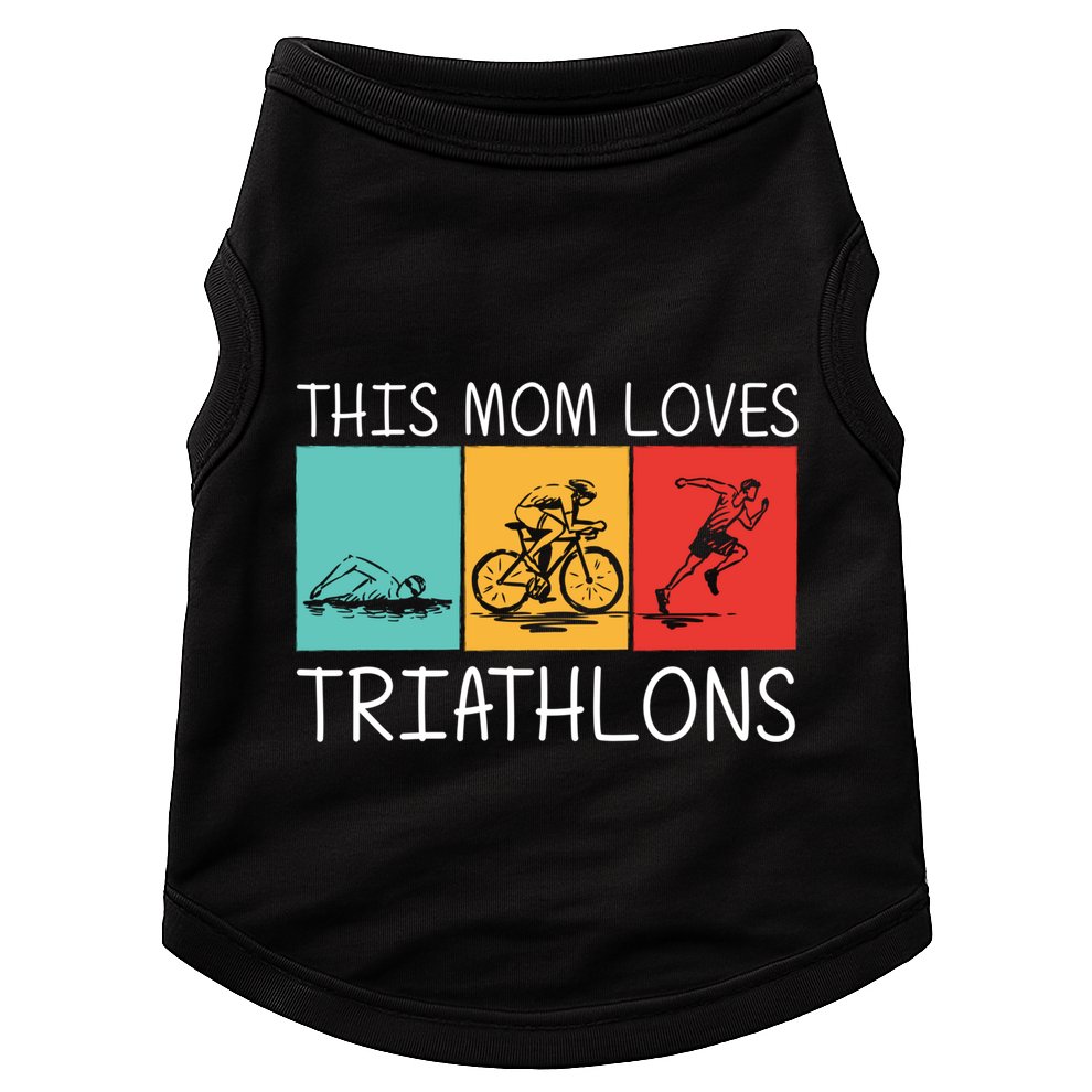 Cool Triathlon For Mom Mother Swimming Running Swim Bike Run Gift Doggie Tank